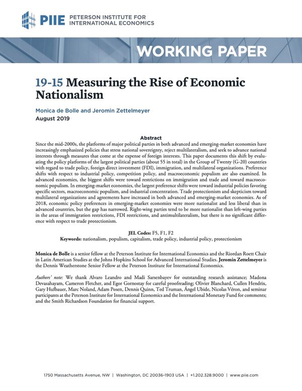 Measuring the Rise of Economic Nationalism